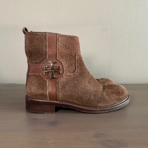 Tory Burch Alaina Tan Suede Ankle Boots US 5 1/2 (EU 35.5)